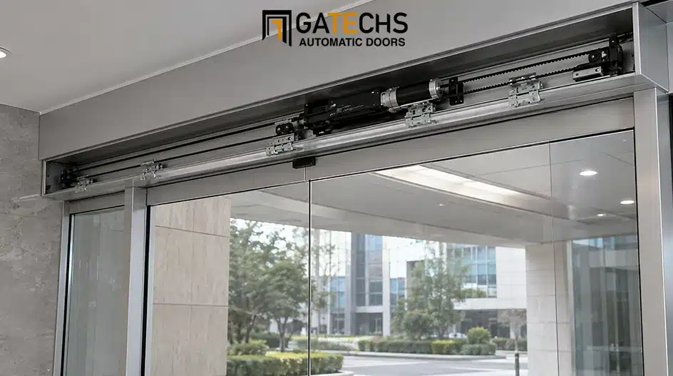 Standard linear automatic sliding door with single and bi-parting configurations